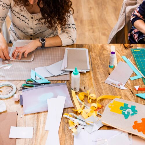 Scrap Booking Workshop. Women working on their book.